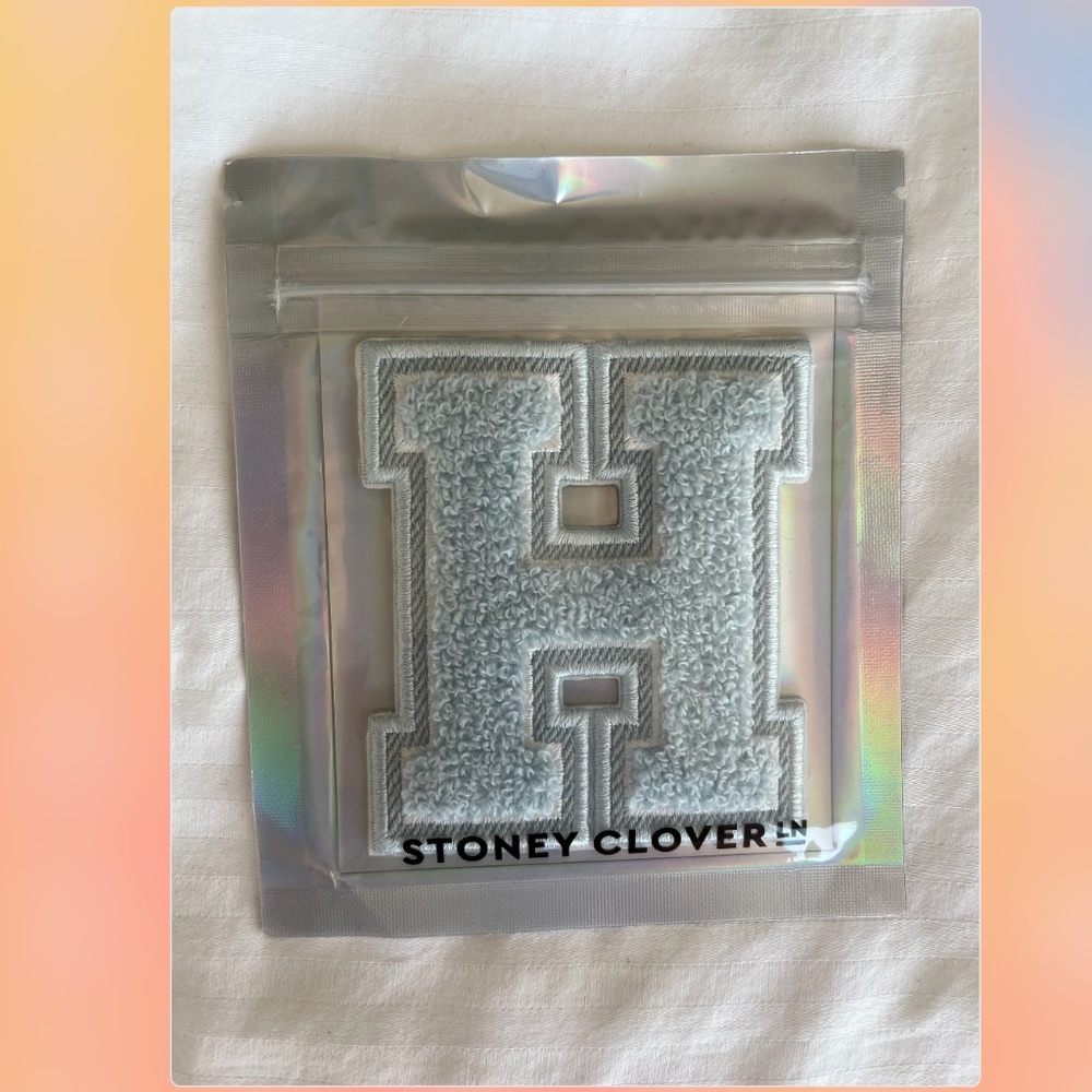 Stoney Clover Lane Sky Blue Embroidered, Sticker Patch. Never Used. Letter H